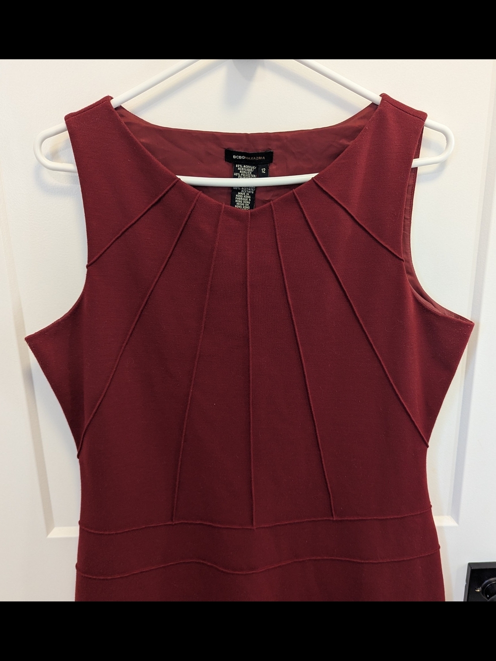 BCBG Max Azria Burgundy Bodycon Dress | Cocktail, Wedding Guest - Picture 3 of 6